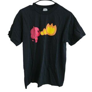 Osaka Popstar Devil Dog T-Shirt Mens Medium Flame Black Short Sleeve Graphic Tee